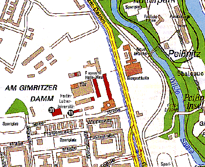 Lageplan - Uni Halle Departement Sport